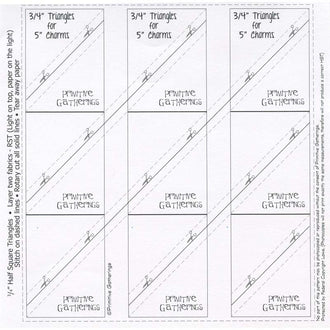 Primitive Gatherings 3/4" Finished Triangle Paper for 5" Charms
