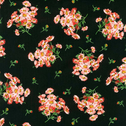 Prose - Daisy Bouquets Black Yardage