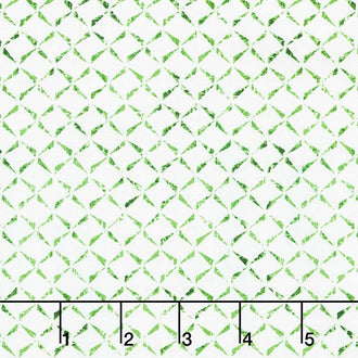 Prose - Delicate Crosshatch Ultra White/Green Yardage