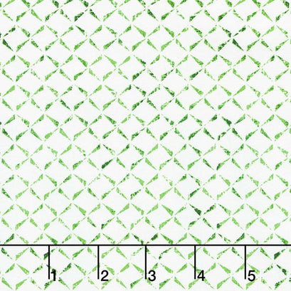 Prose - Delicate Crosshatch Ultra White/Green Yardage