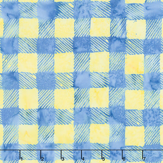 Provence Batiks - Check Bluebird Yardage