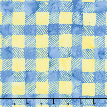 Provence Batiks - Check Bluebird Yardage