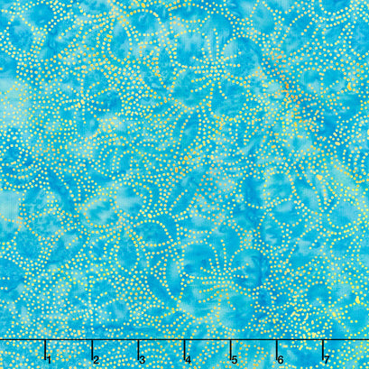 Punch Batiks - Dot Hibiscus Mystic Yardage