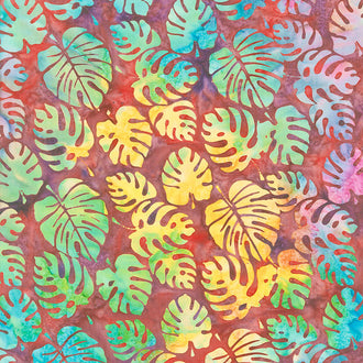 Punch Batiks - Philodendron Beaujolais Yardage