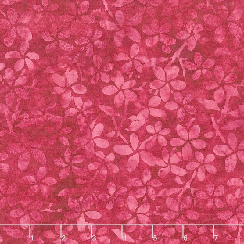 Punch Batiks - Plumeria Raspberry Yardage Primary Image