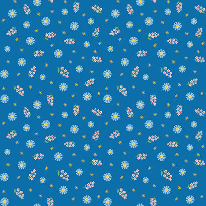 Pure Delight - Blooms Dark Blue Yardage