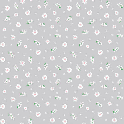 Pure Delight - Blooms Gray Yardage
