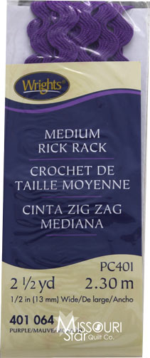 Purple Medium Rick Rack (2 1/2 yard package)