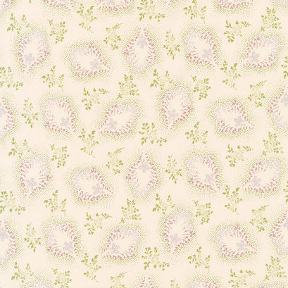 Purple Passion - Floral Glow Cream Yardage