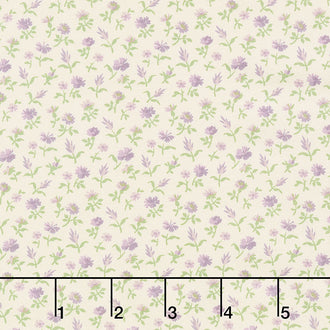 Purple Passion - Garden Flowers Cream Yardage
