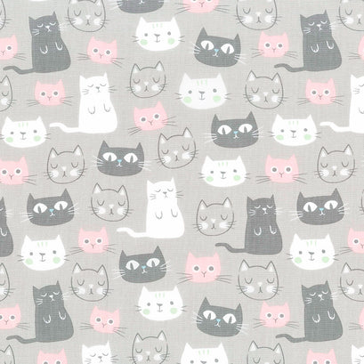 Purrfect Day - Cats Main Gray Yardage
