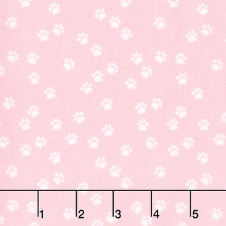 Purrfect Day - Paws Pink Yardage