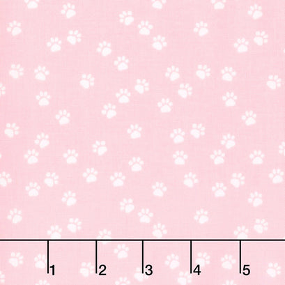 Purrfect Day - Paws Pink Yardage