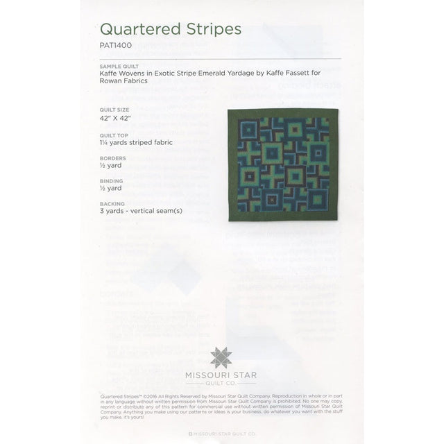 Quartered Stripes Pattern by Missouri Star