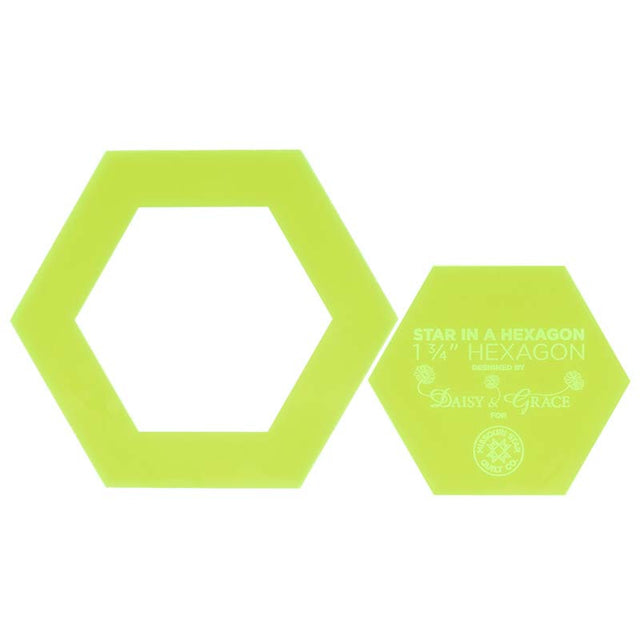 Quilt As You Go 1 3/4" Star in a Hexagon Template Set Designed by Dais