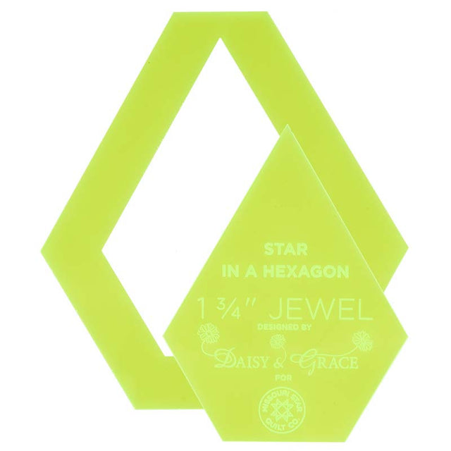 Quilt As You Go 1 3/4" Star in a Hexagon Template Set Designed by Dais