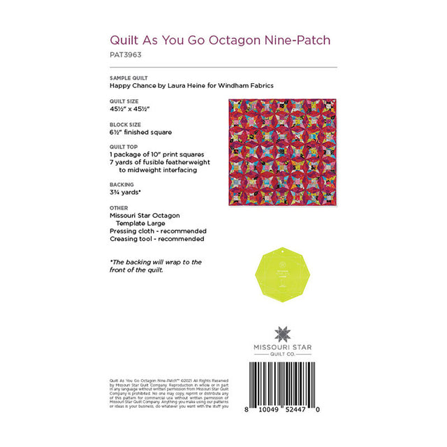 Quilt As You Go Octagon NinePatch Quilt Pattern by Missouri Star