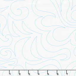 Quilt Backs - Feather Meandering White 108" Wide Backing