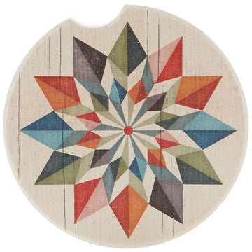 Quilt Car Coaster - Hex Star Primary Image