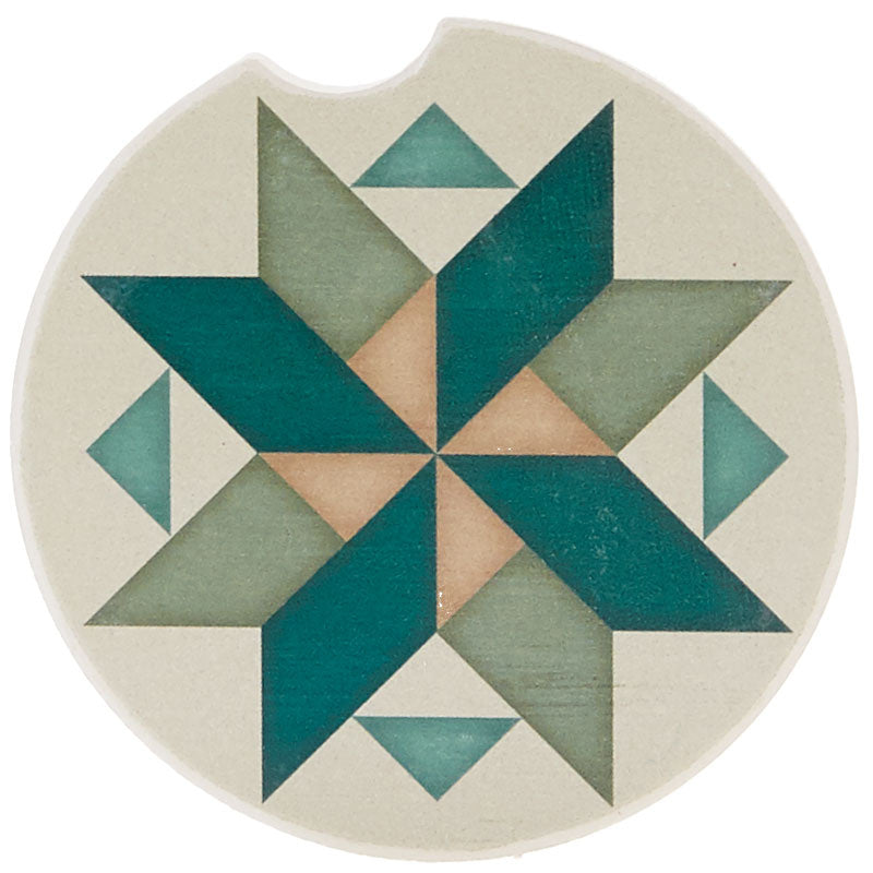 Quilt Car Coaster - Spinning Pinwheel Primary Image