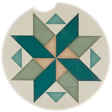 Quilt Car Coaster - Spinning Pinwheel Primary Image