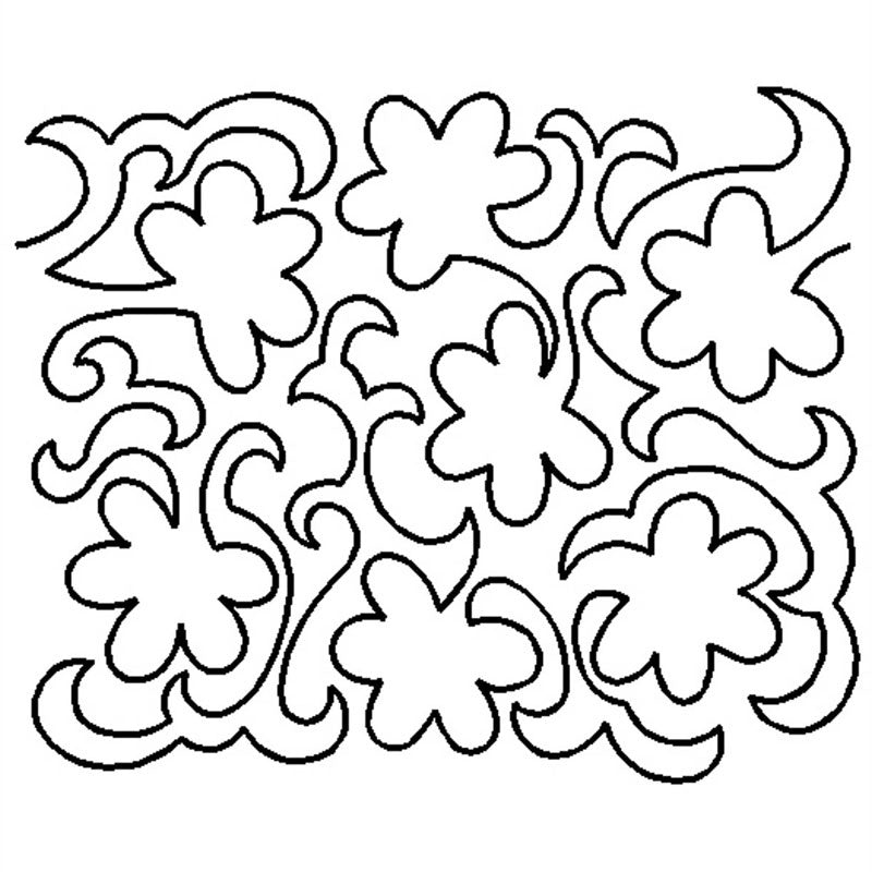 Quilt Stencil Flowers in the Garden