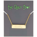 Quilter Bar Necklace - Gold