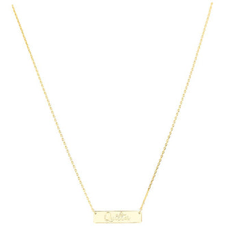 Quilter Bar Necklace - Gold