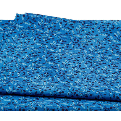Quilters Combination 4518 - Berry and Leaves Blue One Yard Cut