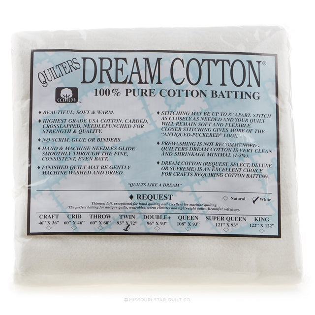W3BLT60 Dream Cotton White Request Batting (Rolls(2) Thow 60 in x