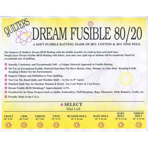 Quilter's Dream Fusion Craft Batting Primary Image