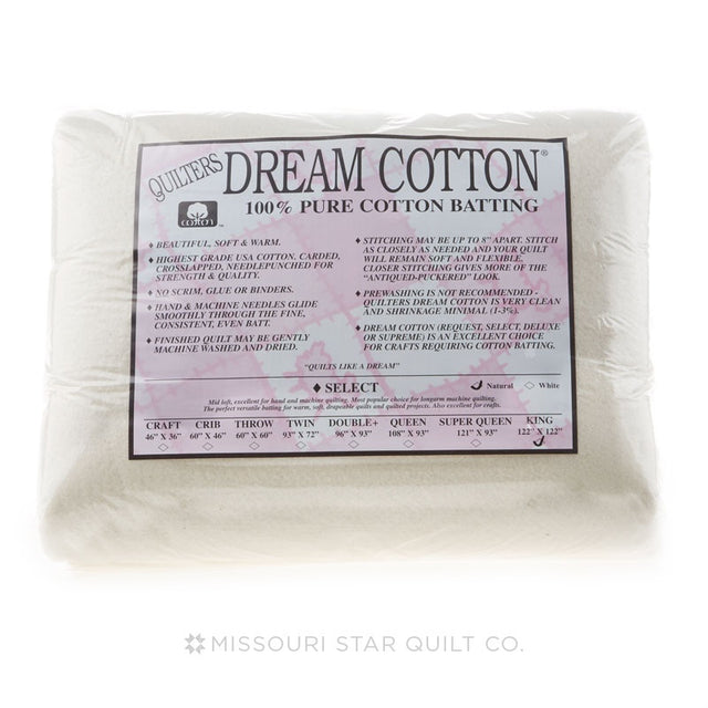 Quilters Dream Cotton Select Batting WHITE - Crib size