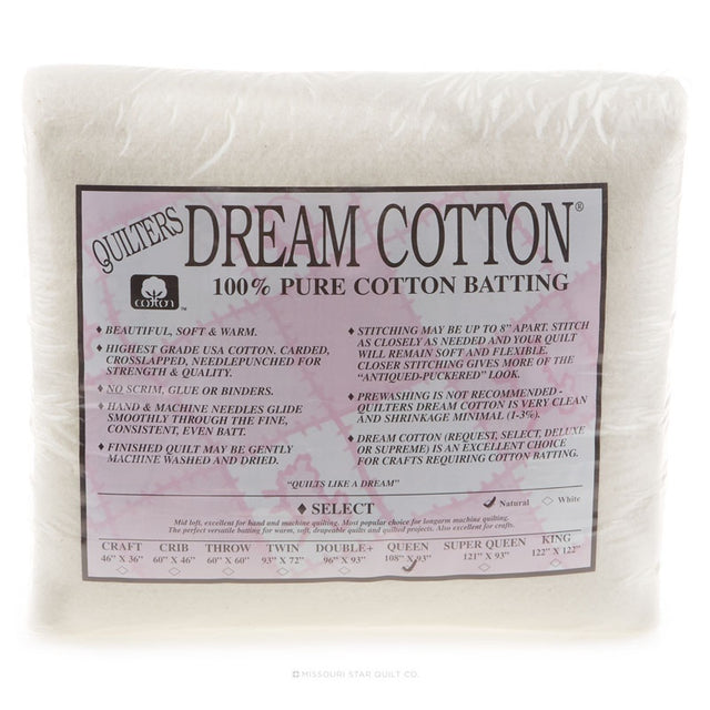 Quilter's Dream Natural Cotton Batting Request Loft Queen