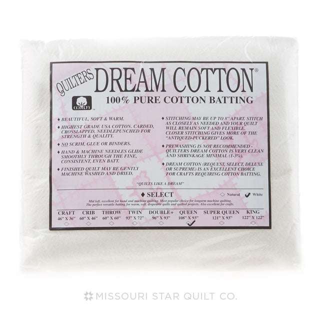 Quilter's Dream Select Loft Batting for Quilting (Twin, White)