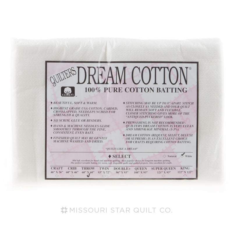 Quilter's Dream Select White Cotton Throw Batting