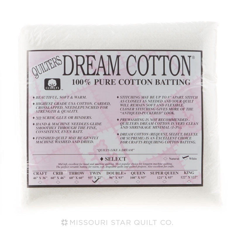 Quilter's Dream Select White Cotton Twin Batting