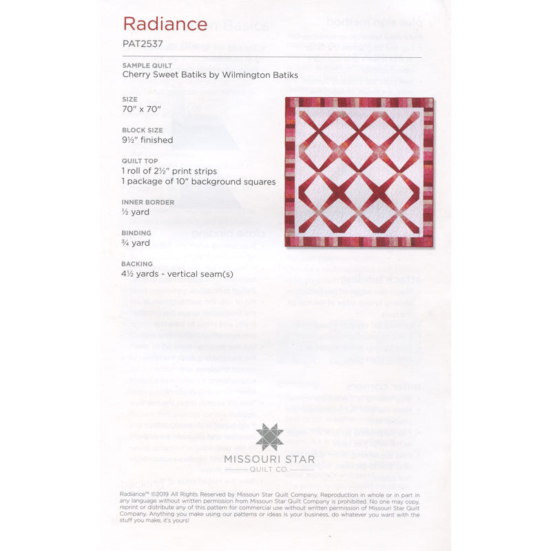 Radiance Quilt Pattern by Missouri Star
