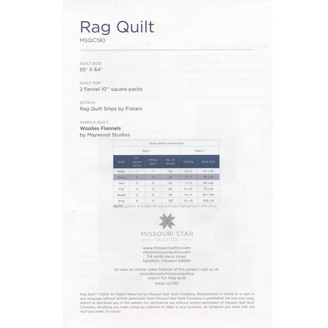 Missouri Quilt Company Rag Quilt