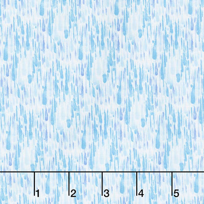 Rain or Shine - Raindrops Blue Yardage