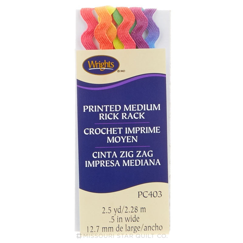 Rainbow Medium Rick Rack (2 1/2 yard package)