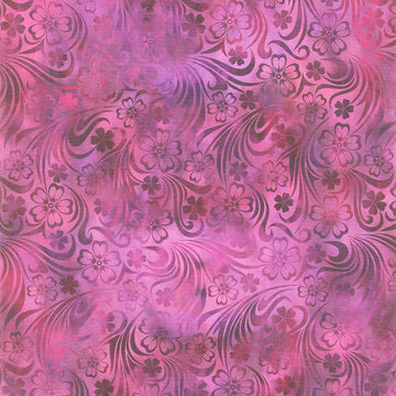 Rainbow of Jewels - Floral Magenta Yardage