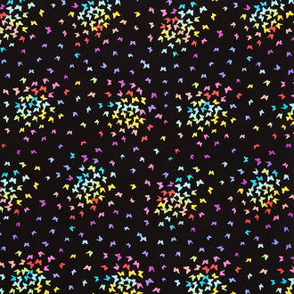 Rainbow Sprinkles - Rainbow Butterflies Black Yardage