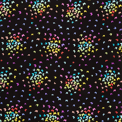 Rainbow Sprinkles - Rainbow Butterflies Black Yardage
