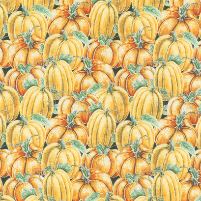 Rake and Bake - Pumpkin Collage Orange Yardage