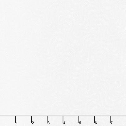 Ramblings - Swirled Dots White on White Yardage