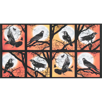 Raven Moon - Raven Block Pumpkin Digitally Printed Panel