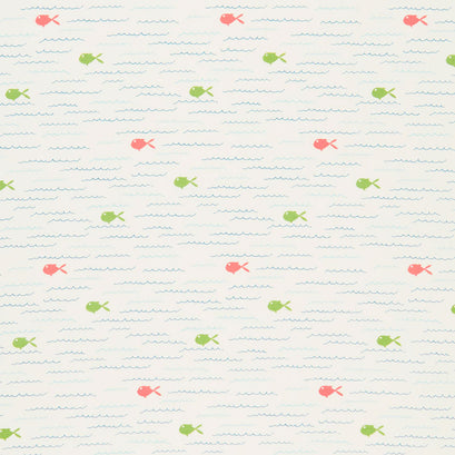 Ready Set Splash - Fish Cream Yardage