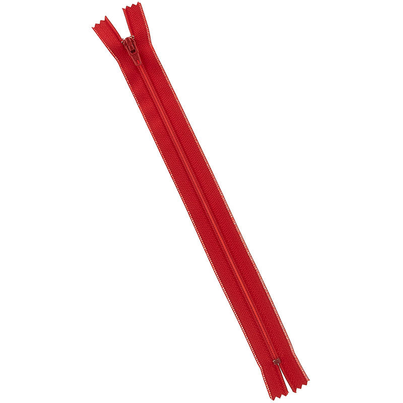 Red 9" Polyester Zipper Primary Image