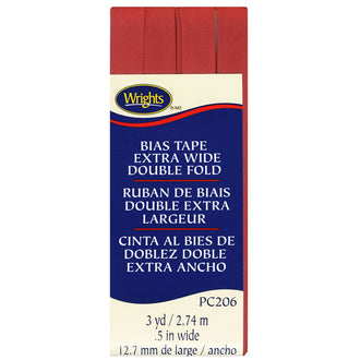 Wrights Red Bias Tape Extra Wide Double Fold