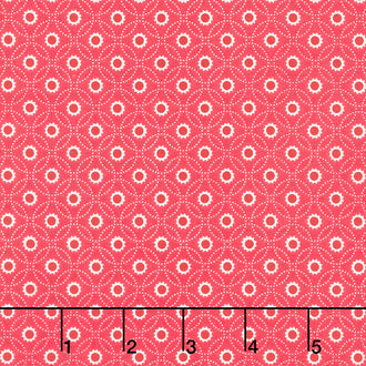 Red Hot - Circle Flowers Red Yardage